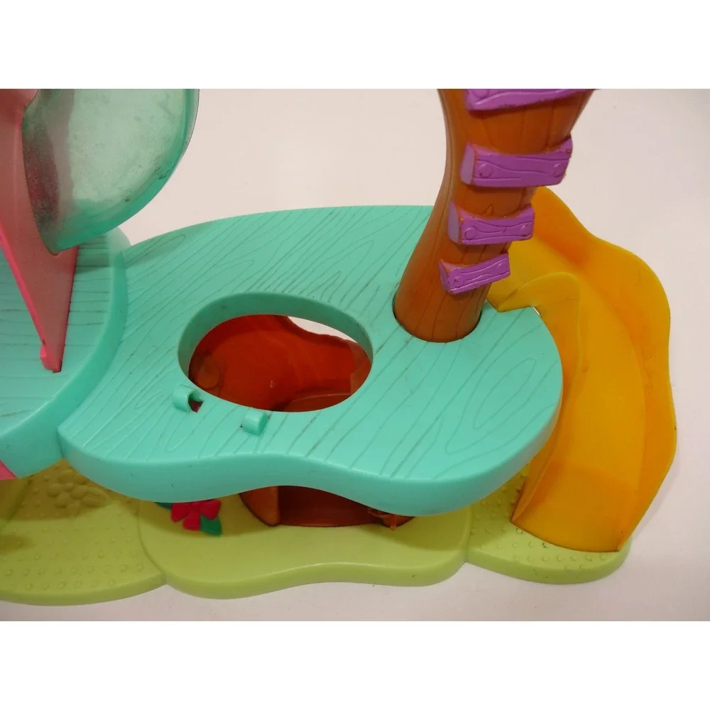 Littlest Pet Shop Treehouse Playset 2007 Hasbro Brown Pink Green Slide